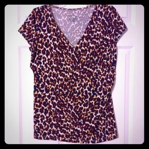 Animal print crossover top