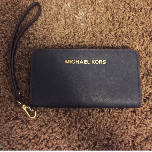 Navy blue Michael kors wristlet