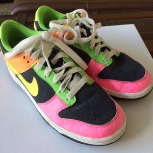 Nike | Shoes | Nike Dunk Low Neon Size 5y Eur 75 | Poshmark