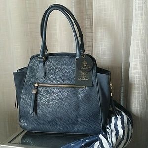 Leather Satchel  navy blue 🐳💙🐳💙🐳💙🐳💙🐳💙