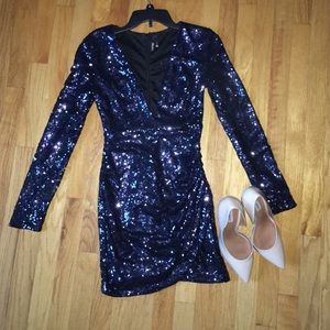 Navy blue sequin dress