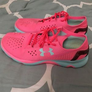 orange under armour shoes women's