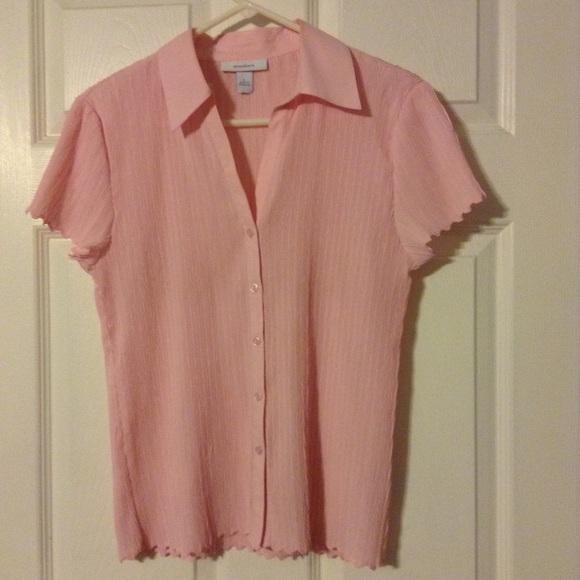 Pink button down blouse