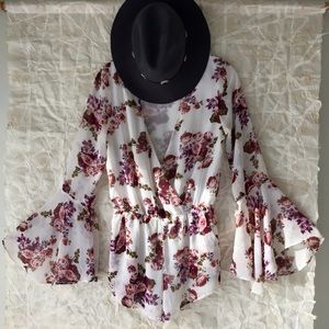 Floral print romper