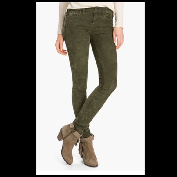 Free People Mineral Wash Skinny Corduroy Pants W27 - Picture 1 of 4