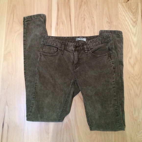Free People Mineral Wash Skinny Corduroy Pants W27 - Picture 2 of 4