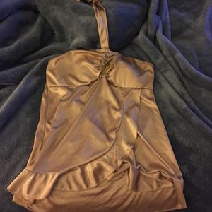Gold haulter top