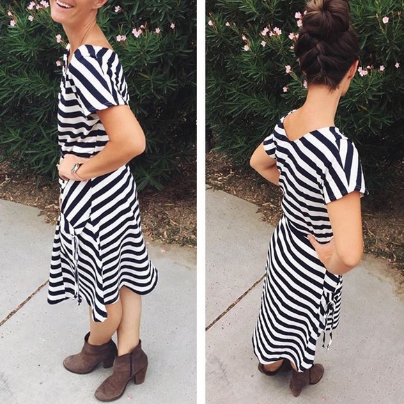 Brand new shabby apple navy striped dress