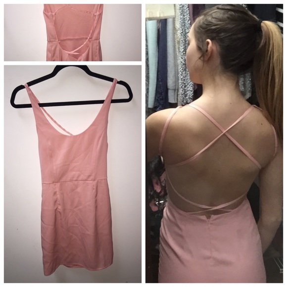 Pink strap back dress