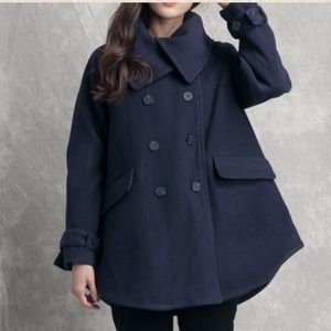 Navy blue cape jacket
