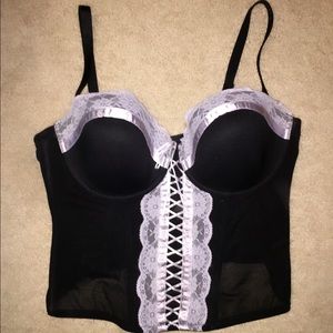 Women's black and purple corset