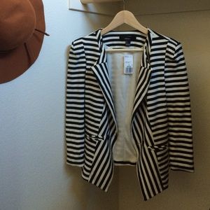 Black and white striped blazer