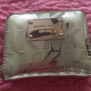 Michael Kors Gold MK bifold wallet
