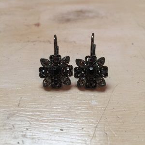 Black Crystal Drop Earrings