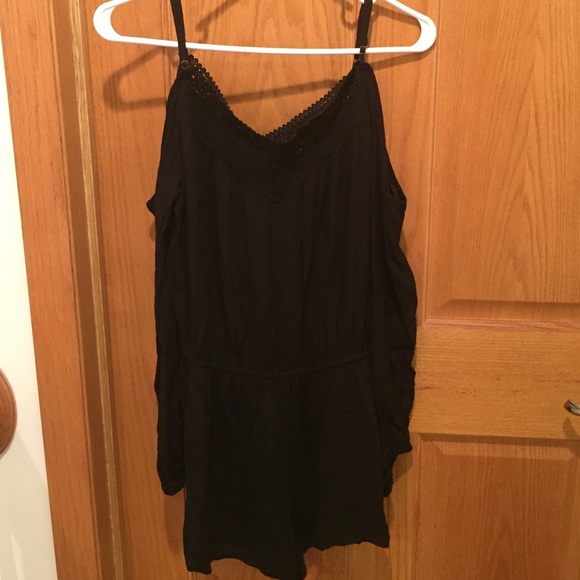 Forever 21 black romper with shoulder cutouts!