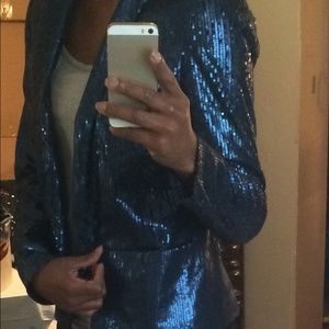 Blue Sequin Blazer