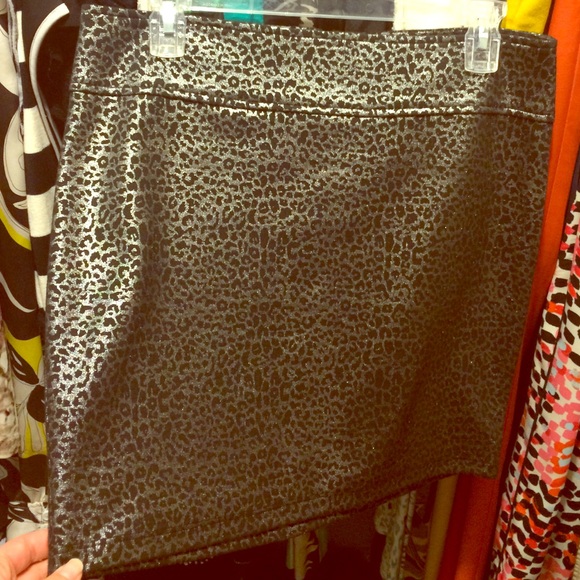 Leopard print sparkle skirt