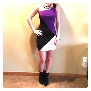 Edgy fitted mini dress. Worn once!