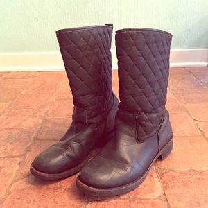 Quilted & Insulated Rain Boots 1" heel