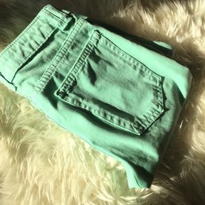 Teal skinny jeans from American Apparel