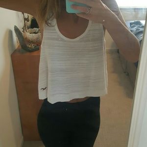 White hollister crop top