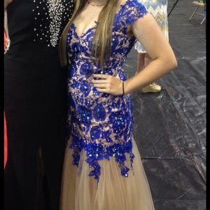 Blue & Nude Claudine Prom dress