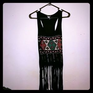 Tribal crop top with fringe