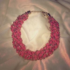Gold and Pink Statement Necklace
