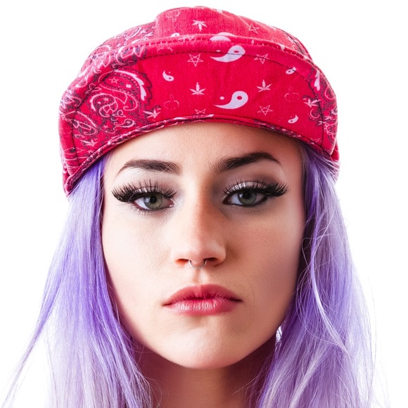 UNIF Red Bandana Print Hat Cap NWT