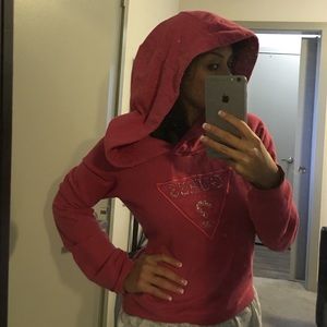 Pink guess hoodie