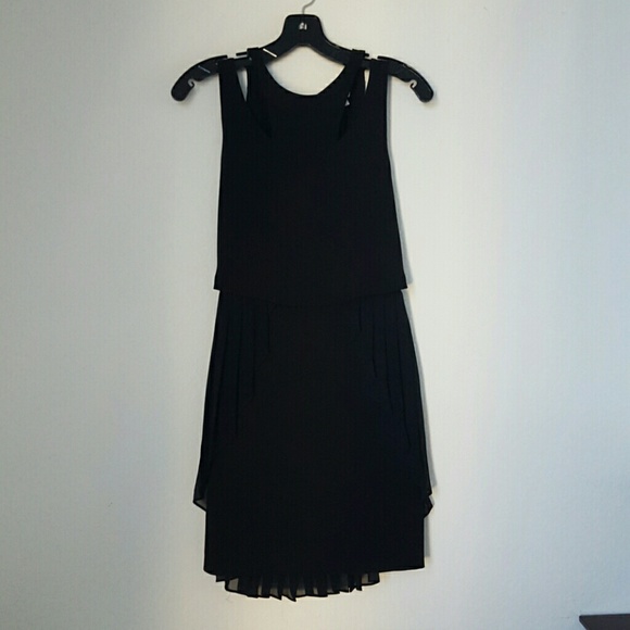 BCBGeneration black shirt dress with pleated skirt