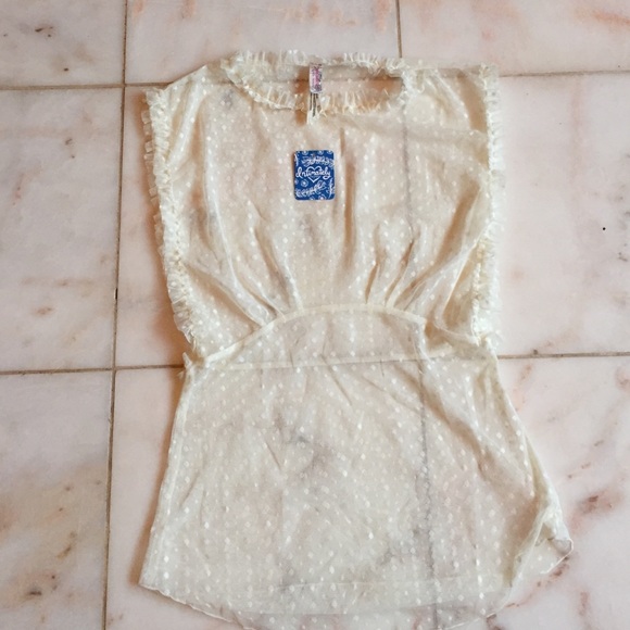 Free People Pokadot See Through Top