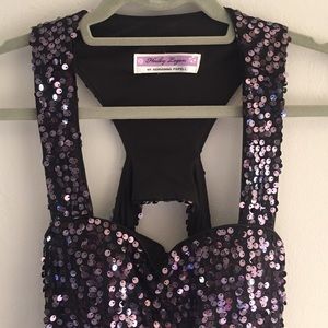 Adrianna Papell purple sequin dress