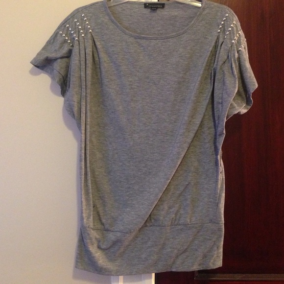 Gray studded tunic shirt