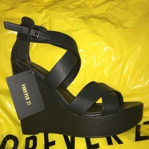 Black Strappy wedges