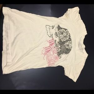 White metal mulisha tee.