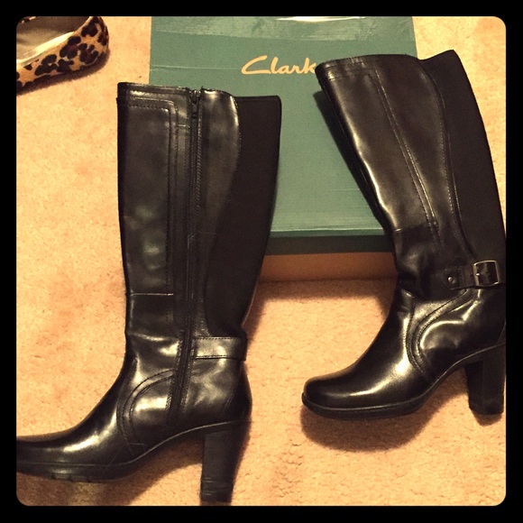 Leather Clarks with Added Heel
