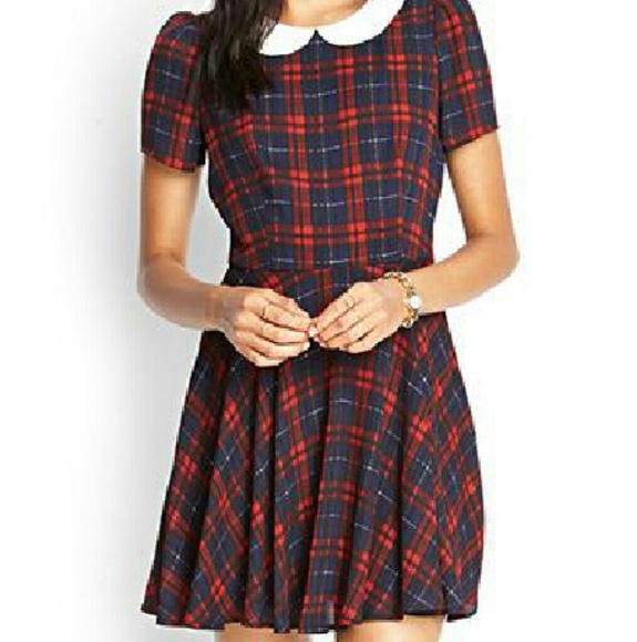 Forever21 Plaid Peter Pan Collar Dress