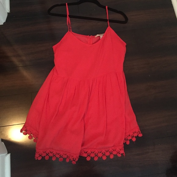 Bright peach/ pink romper from forever 21