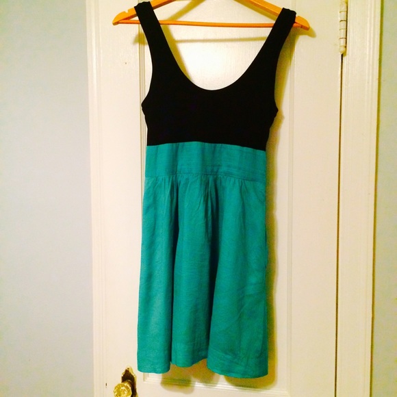 Express black and green tank top dress