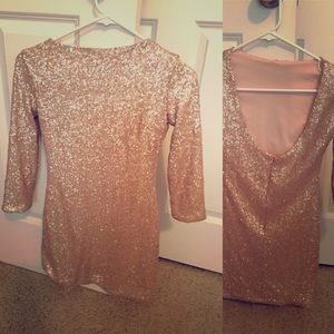 Gold bodycon dress tobi xs