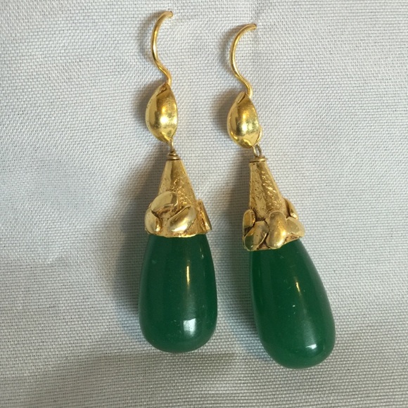 💥Flash sale💥handmade green stone earrings - Picture 2 of 2