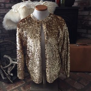 1950's Vintage Sequin Cardigan - Gold