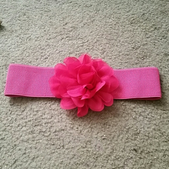 Hot pink flowered belt