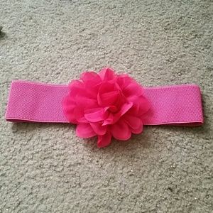 Hot pink flowered belt
