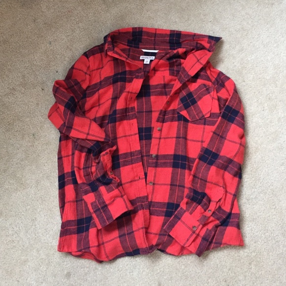 Orange and Dark Blue Flannel