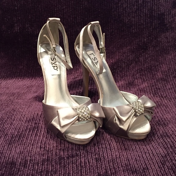 Silver strappy heels.