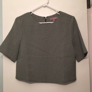 Harper Houndstooth Boxy Crop Top