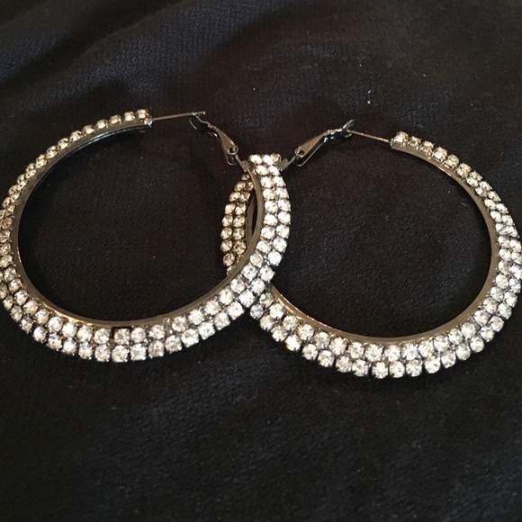 Silver Rhinestone Loops