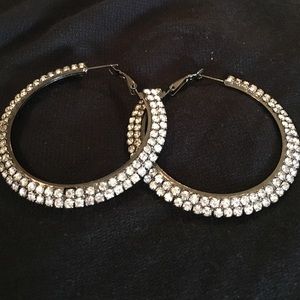 Silver Rhinestone Loops